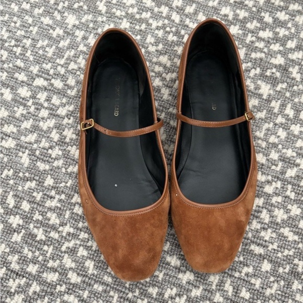 Veronica Beard Brown Suede Mary Jane Flats